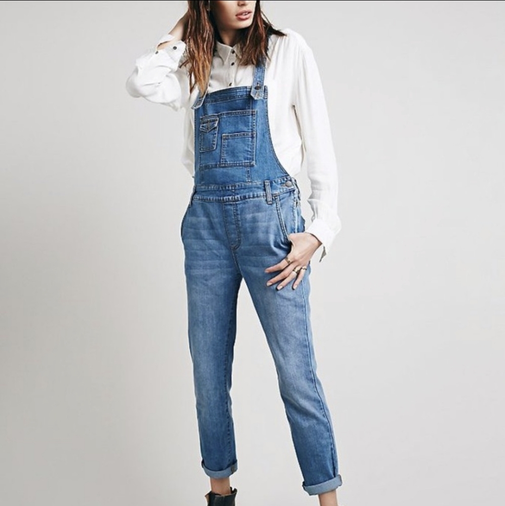 Free People Denim Overalls Blue Size 24